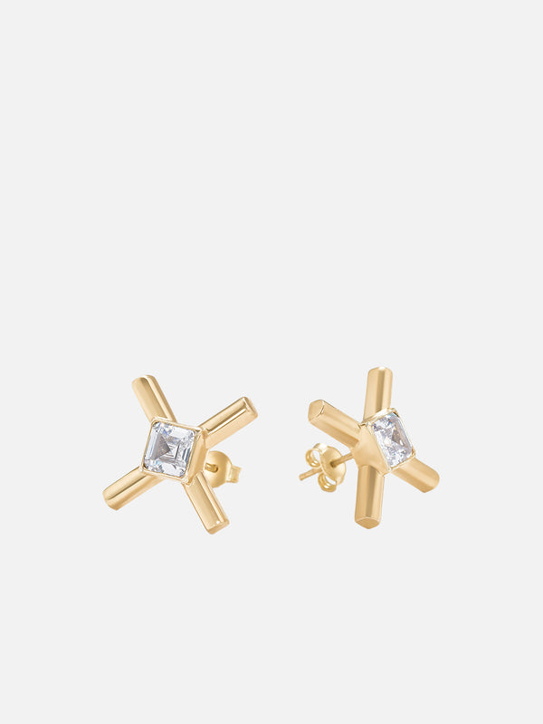 X STUDIO - KÜPE - The X Sparkle Earrings - Gold - shopi go'da!.