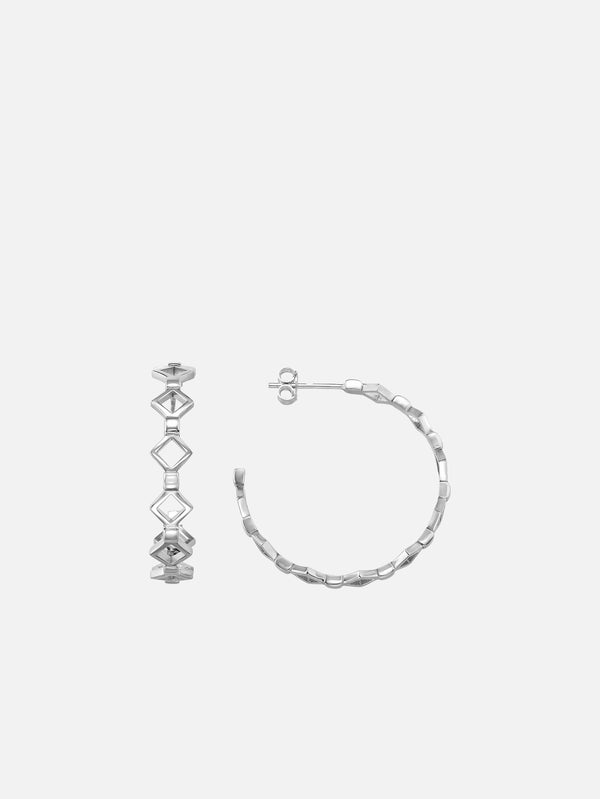 X STUDIO - KÜPE - Silhouette Hoop Earrings - Silver - shopi go'da!.