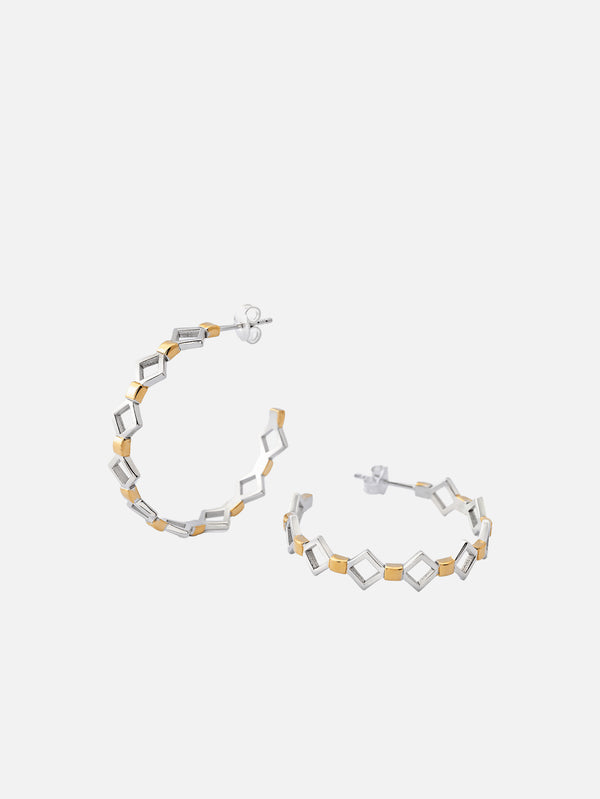 X STUDIO - KÜPE - Silhouette Hoop Earrings - Gold/Silver - shopi go'da!.