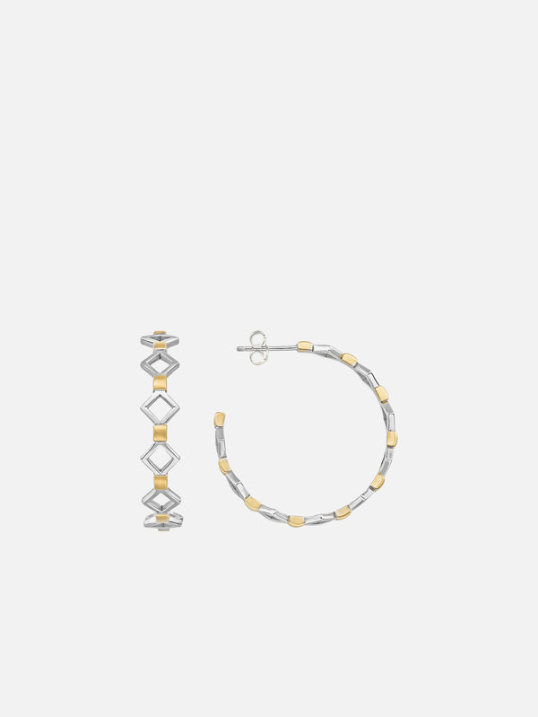 X STUDIO - KÜPE - Silhouette Hoop Earrings - Gold/Silver - shopi go'da!.
