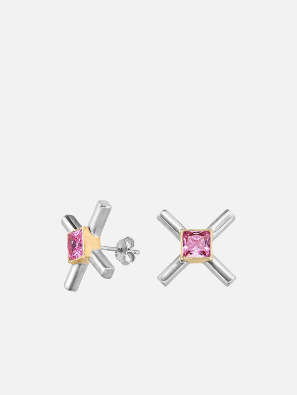 X STUDIO - KÜPE - The X Rosy Glow Earrings - Gold & Silver - shopi go'da!.