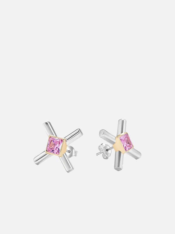X STUDIO - KÜPE - The X Rosy Glow Earrings - Gold & Silver - shopi go'da!.