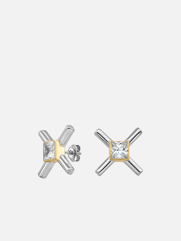 X STUDIO - KÜPE - The X Sparkle Earrings - Gold/Silver - shopi go'da!.