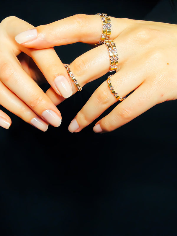 X STUDIO - YÜZÜK - Silhouette Ring 3,5 mm - Gold/Silver - shopi go'da!.