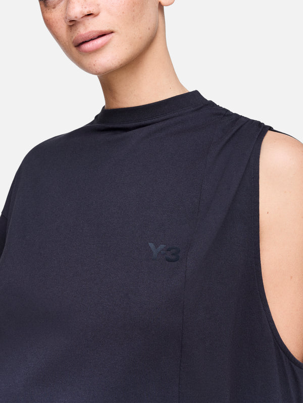 Y-3 - T-SHIRT - Y-3 Dip Dye Cinched Drape T-Shirt - Black - shopi go'da!.