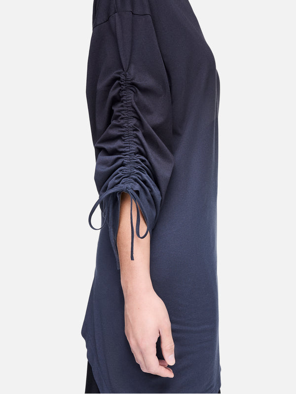 Y-3 - T-SHIRT - Y-3 Dip Dye Cinched Drape T-Shirt - Black - shopi go'da!.