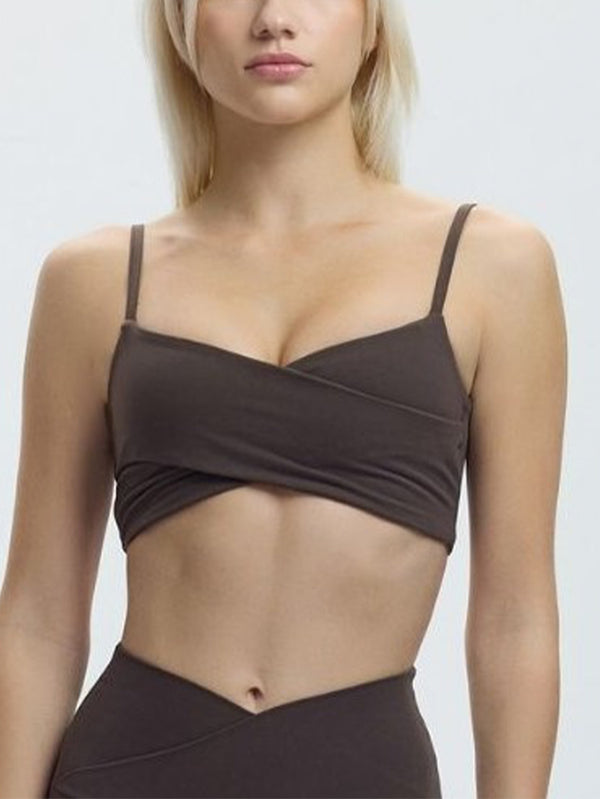 YORSTRULY - BRALETTE - Cross Over Short Bralette - Espresso Martini - shopi go'da!.