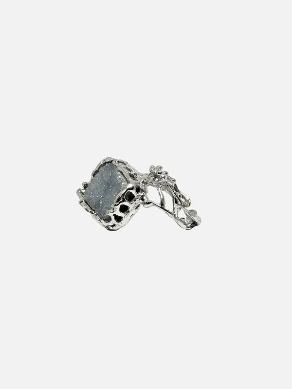 KAEL Hexa Ring - Silver – gümüş, yan görünüm