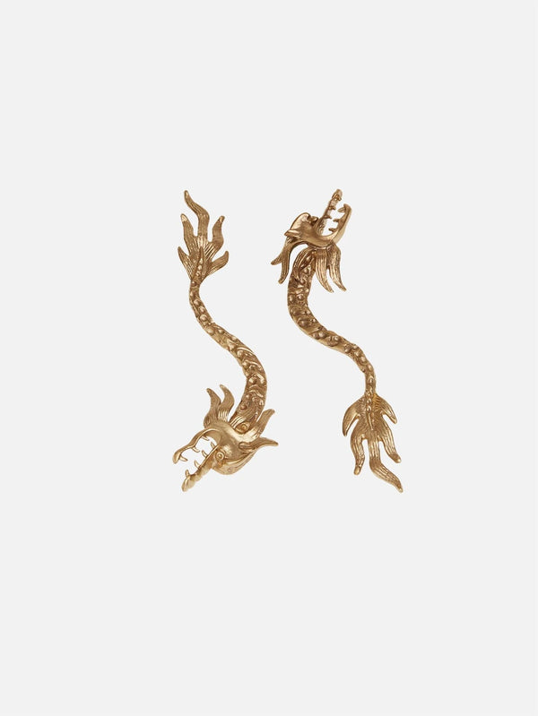 ZEWORKS - KÜPE - Bold Dragon Earrings - Gold - shopi go'da!.