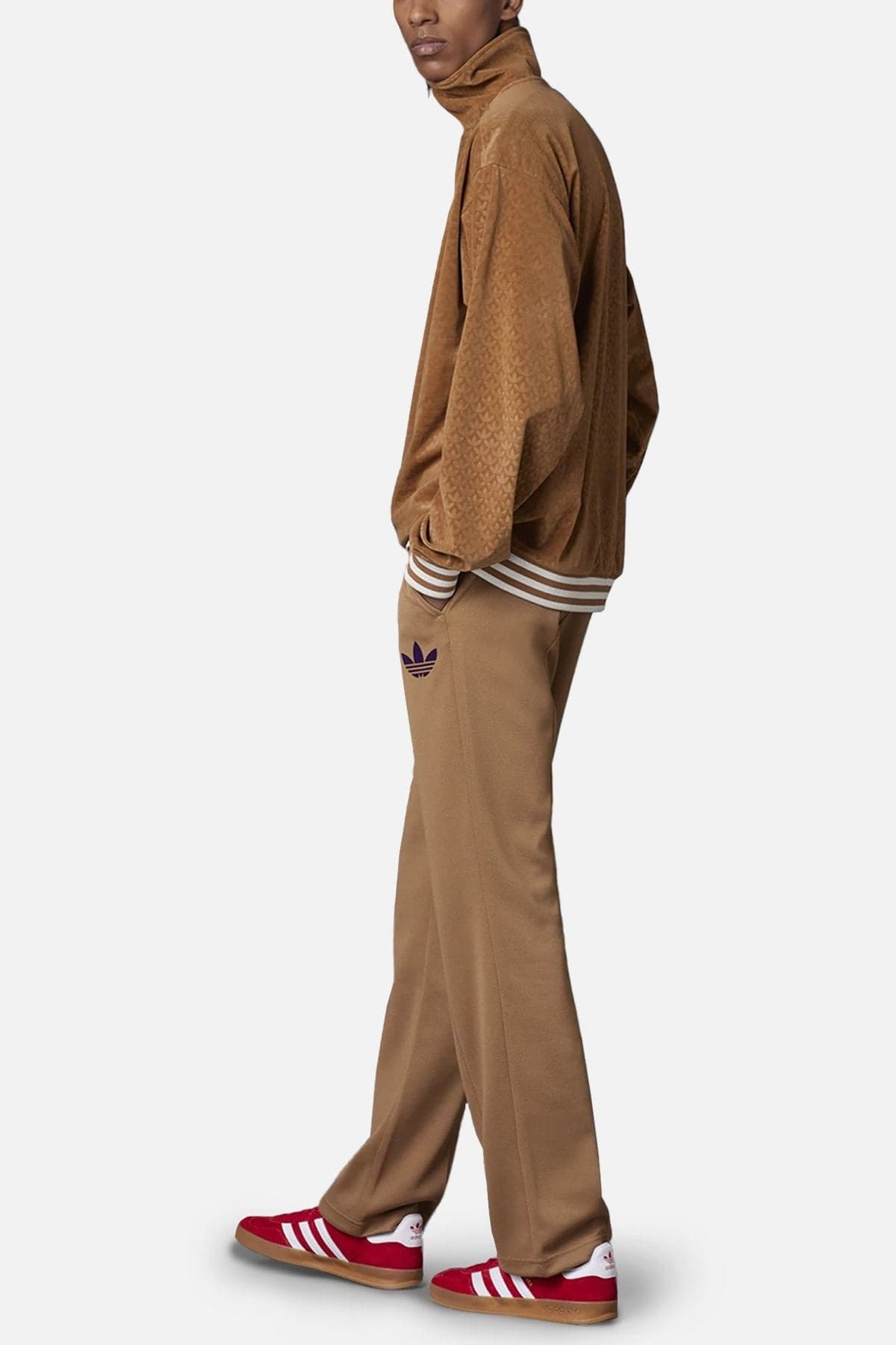 STAND ALONE Flared Track Pants - Brown