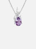 Amethyst In Heat Necklace - Rhodium Vermeil - shopi go