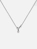 Clear Lucky One Necklace (Single) - Rhodium Vermeil - shopi go