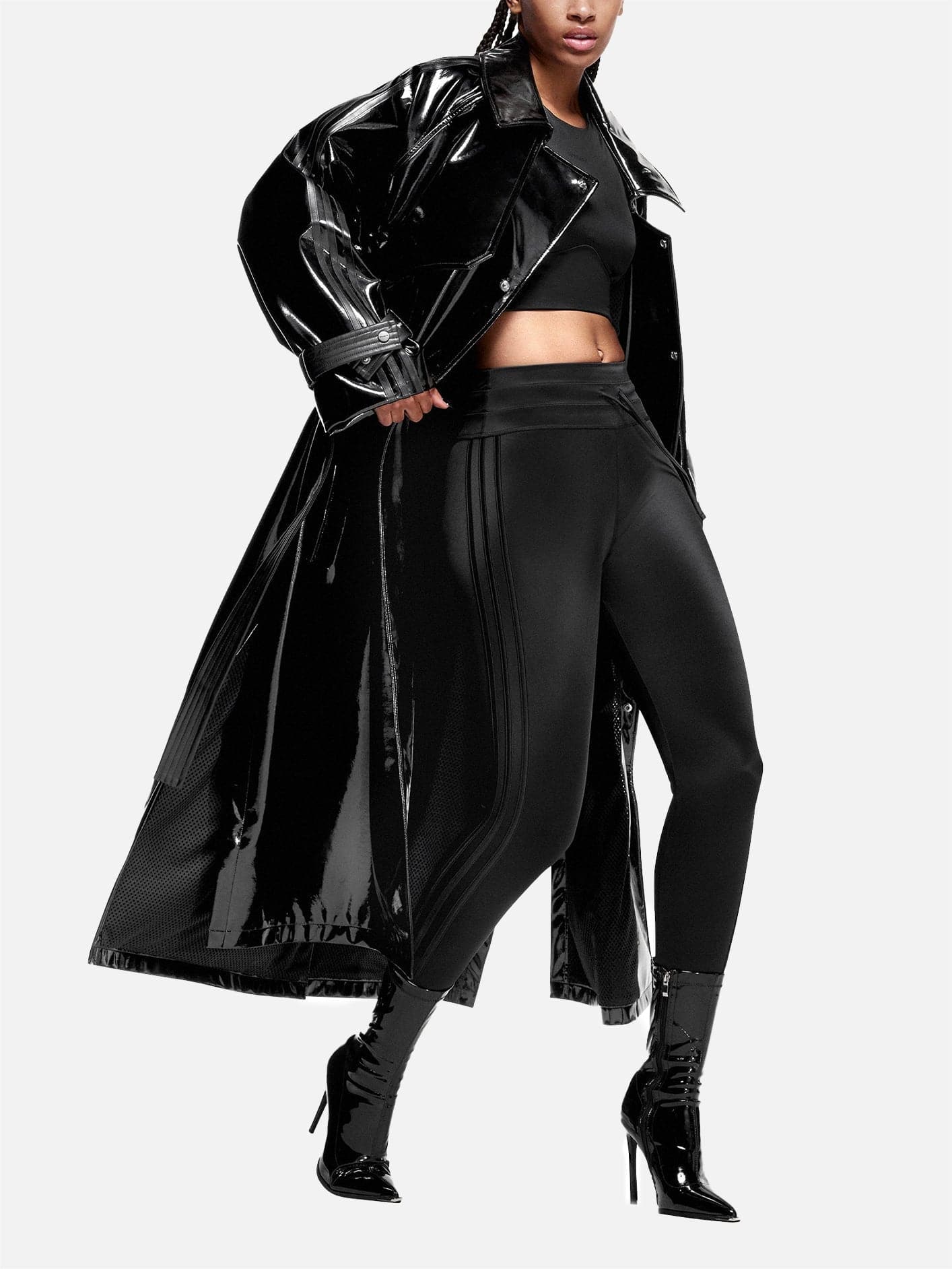adidas IVY PARK Latex Trench Coat (All Gender) - Black