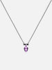 Lavender Deep Fantasy Medium Plug Necklace - Rhodium Vermeil - shopi go