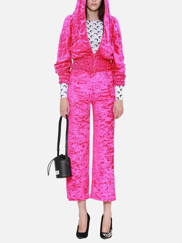 Fermuarlı Hoodie - Fuşya - shopi go