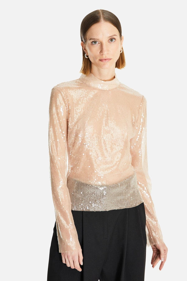 Nishi Uzun Kollu Payet Bluz - shopi go