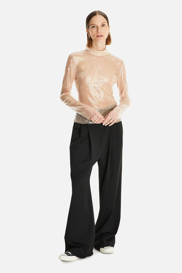 Nishi Uzun Kollu Payet Bluz - shopi go