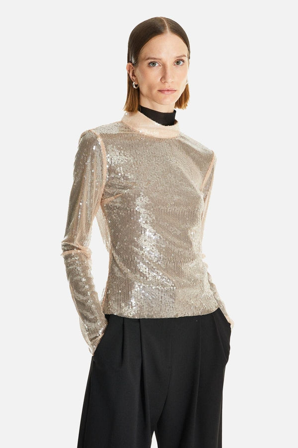 Nishi Uzun Kollu Payet Bluz - shopi go