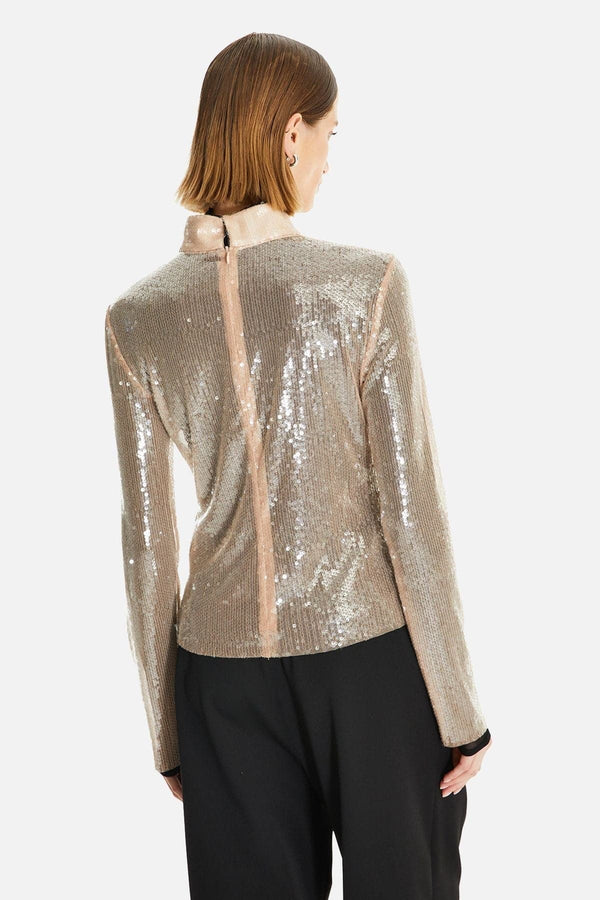 Nishi Uzun Kollu Payet Bluz - shopi go