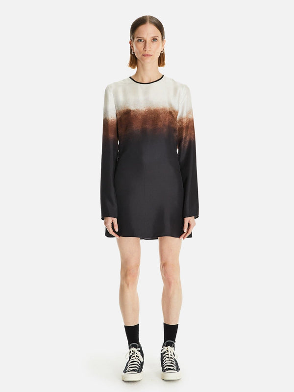 Kansai Baskılı İpek Mini Elbise - shopi go