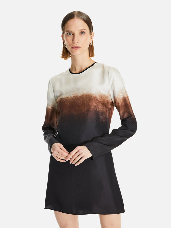 Kansai Baskılı İpek Mini Elbise - shopi go