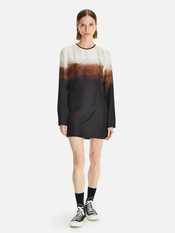 Kansai Baskılı İpek Mini Elbise - shopi go