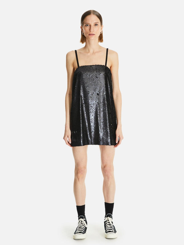 Kuriyama Mat Payetli Mini Elbise - shopi go