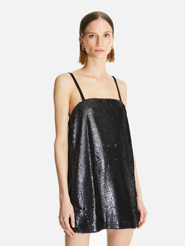 Kuriyama Mat Payetli Mini Elbise - shopi go