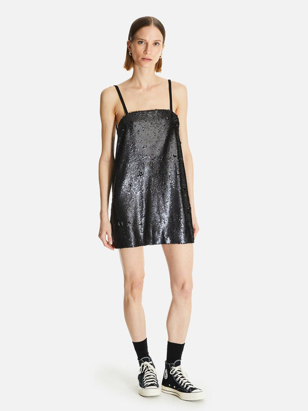 Kuriyama Mat Payetli Mini Elbise - shopi go