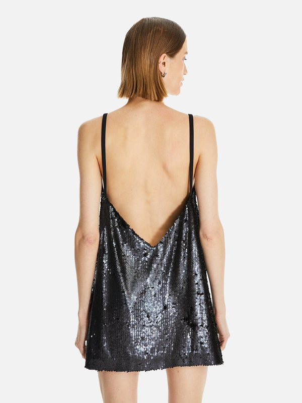 Kuriyama Mat Payetli Mini Elbise - shopi go