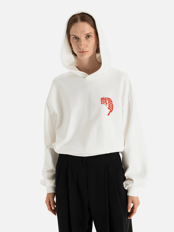 SHOPI GO, Tomika Oversize Kapüşonlu Sweatshirt - Kırık Beyaz, SWEATSHIRT, shopi go'da!