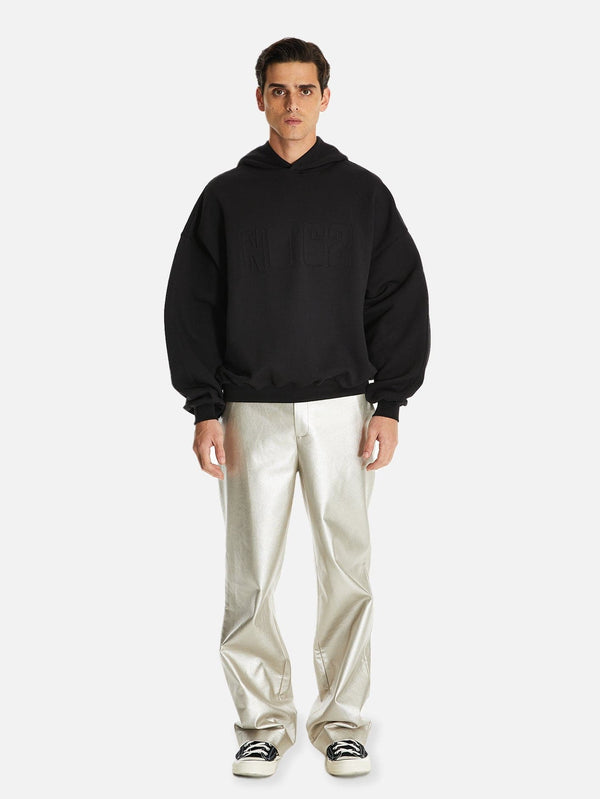 Abira Kabartma Baskılı Oversize Kapüşonlu Sweatshirt - shopi go