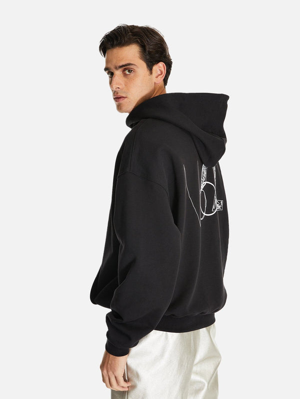 Amagi No62 Sırt Baskılı Oversize Kapüşonlu Sweatshirt - shopi go