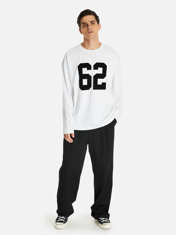 Abuta Uzun Kollu Flok Baskılı T-Shirt - shopi go