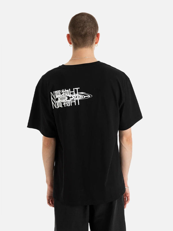 Yuni Sırt Baskılı Regular Kesim T-Shirt - Siyah - shopi go