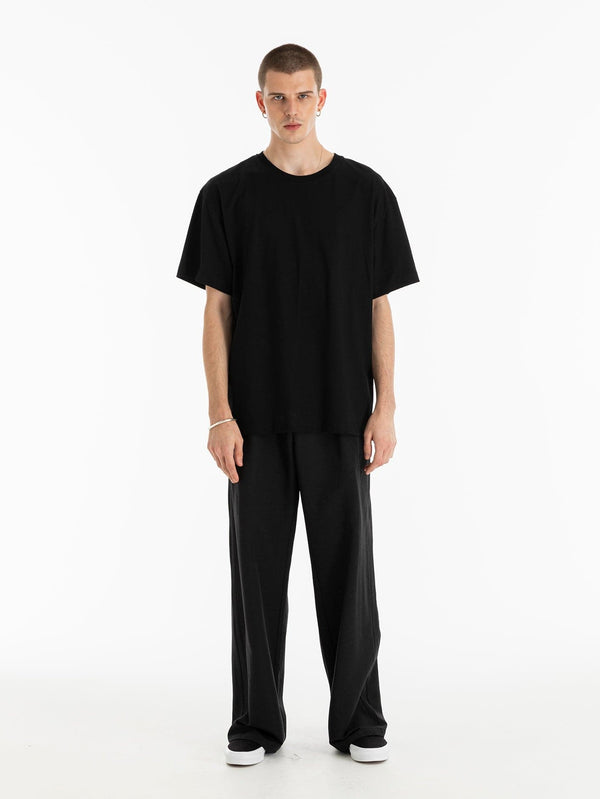 Yuni Sırt Baskılı Regular Kesim T-Shirt - Siyah - shopi go