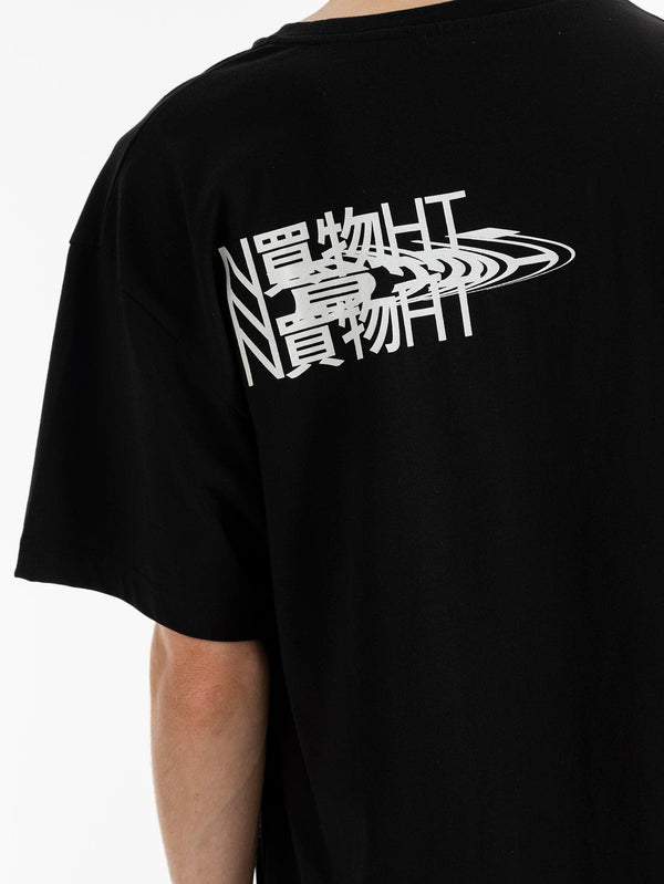 Yuni Sırt Baskılı Regular Kesim T-Shirt - Siyah - shopi go