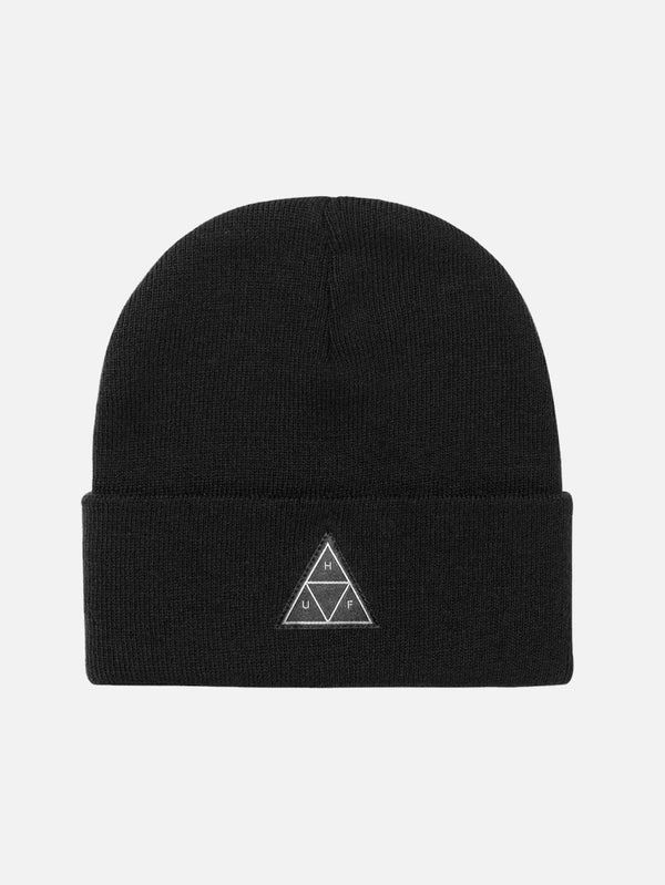 Triple Triangle Cuff Beanie - Black - shopi go