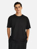 Yuni Nakış Detaylı Regular Kesim T-Shirt - Siyah - shopi go